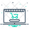 icons of shopping cart tick
