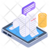 icons of online tax invoice