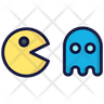 pacman and ghost symbol