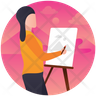 female painter logo