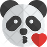icons for panda blowing a kiss
