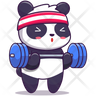 panda doing workout logo