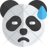 icons of panda sad with sweat