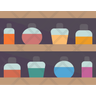 icons of perfume shelf