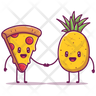 icons of pizza and pineapple