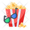 popcorn with drink icons
