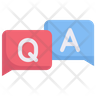 q n a bubble word icon svg