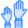 student raised hand symbol
