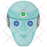 half human half robot icon svg