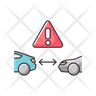 icons of safe distance between cars
