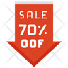 sale 70 percent off icon png