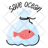 fish bag icon svg