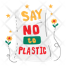 icons of say no to plastic