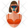 icons of female scuba diver