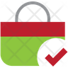 icons for shopping bag tick