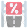 shopping sale road banner icon