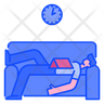 icon for sleeping on sofa