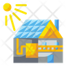 icon for solar energy house