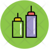 free ketchup and mustard squeeze bottles icons