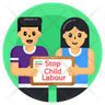 free stop child labour icons