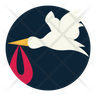 baby stork icons