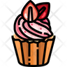 icons for strawberry cupcake