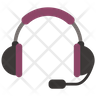 striped headphones with mic logo