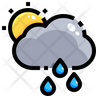 icons for sunshower rain