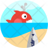 surfing fish symbol