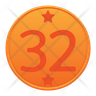thirty two number icon svg