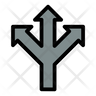 icon for three way arrows