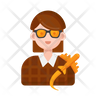 icon for travel agent female