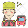 icon for female truck driver