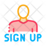 icon for signup user