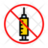 icons of no injection sign