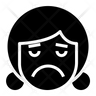 very sad emotion face logo