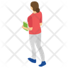 student walking icon png