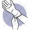 wearing hand gloves icon
