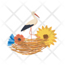 white stork icon