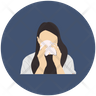 woman cough icons