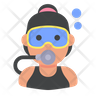 free female diver icons