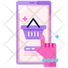 icon for woman shopping online