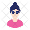 woman short hair glasses avatar icon png
