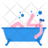 free woman taking bath icons
