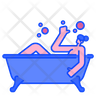 icon woman taking bath