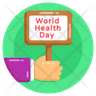 free world health day placard icons