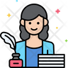 icon for writer female