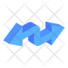 icon for zigzag curved arrows
