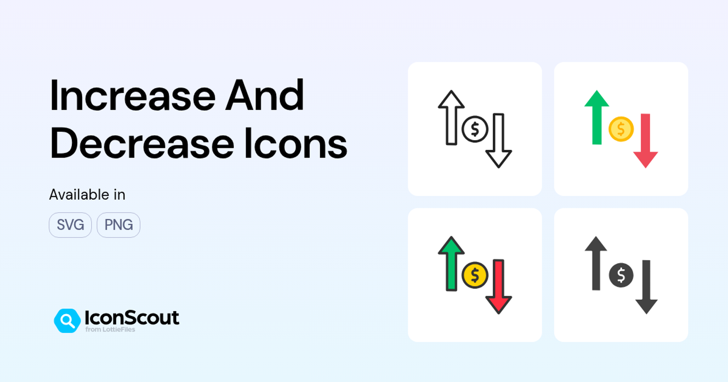 Free Increase And Decrease Icons - Free Download in SVG, PNG
