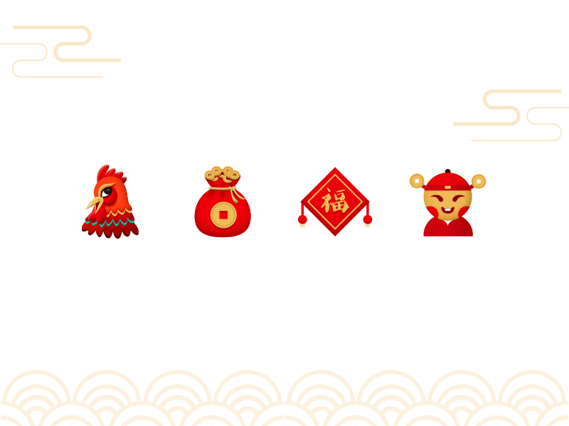 Spring Festival Chinese New Year icons by lomo69